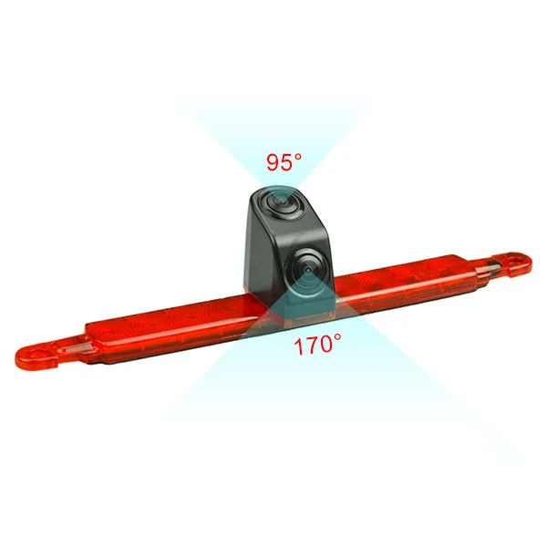 Universal Wide Angle Night Vision Waterproof Dual Lens Reverse Third Brake Light Camera