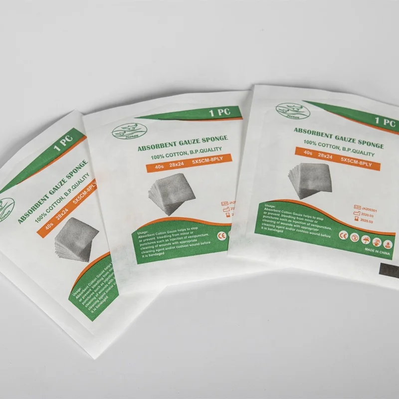 Абсорбирующий стерильный марлевый тампон/губка по стандарту CE/ISO для медицинских целей