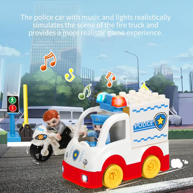 FiveStar 188PCS Police Station and Mobile Center Building Blocks Toys Kit With Police Car City Police Building Sets for Kids