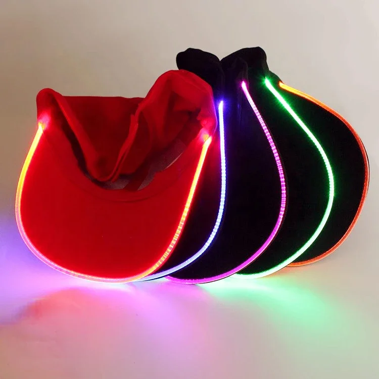 Customization 6 panel led flashing light up shiny led display hat baseball sports hat cap with led light for man sale