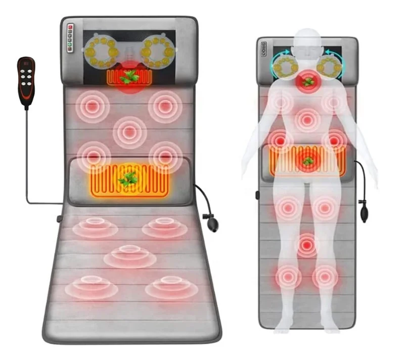 Full Body Multi Function Electric Shiatsu Massage Mat Multifunctional Electric Heated Massage Chair Back Pad for Back Lumbar
