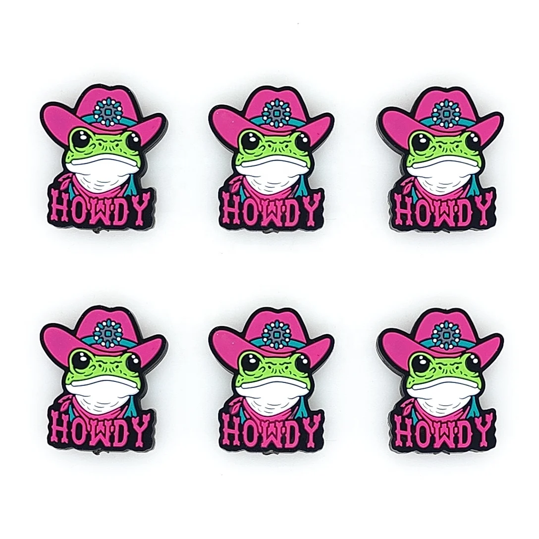 Cowgirl Frog Silicone Focal Beads Animal Spacer Beads For Diy Pens Keychain Jewelry Making Accessories