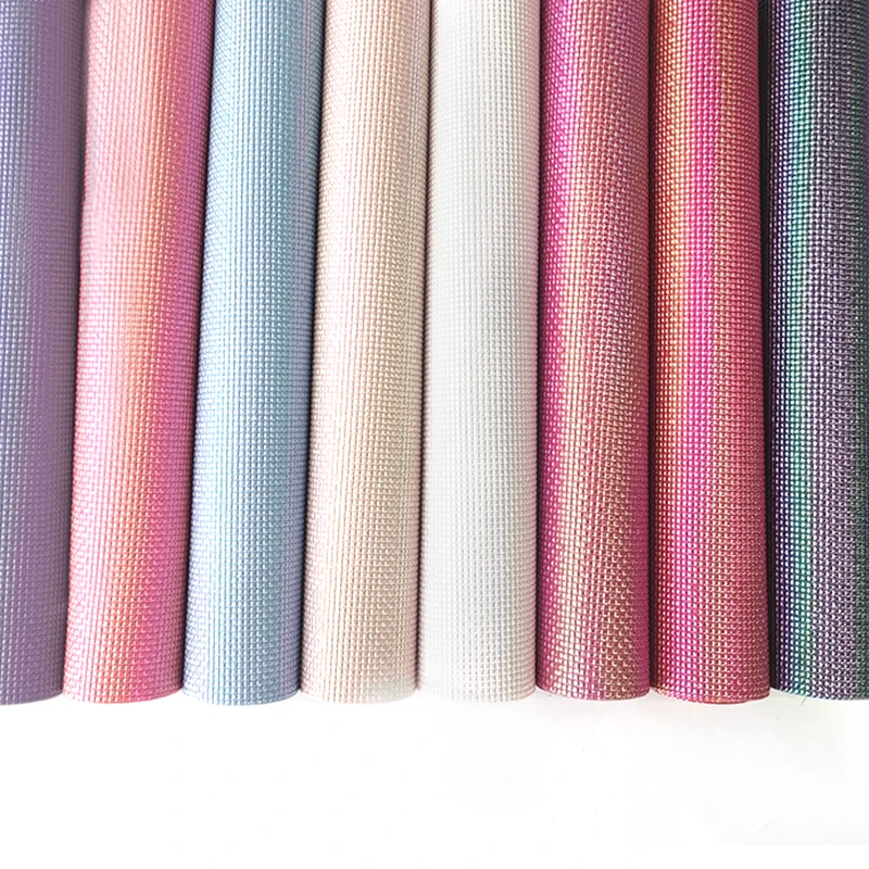 Wholesale Rainbow Small Square Embossed Faux Leather For Making Bags, Shoes, Crafts  Pu Leather