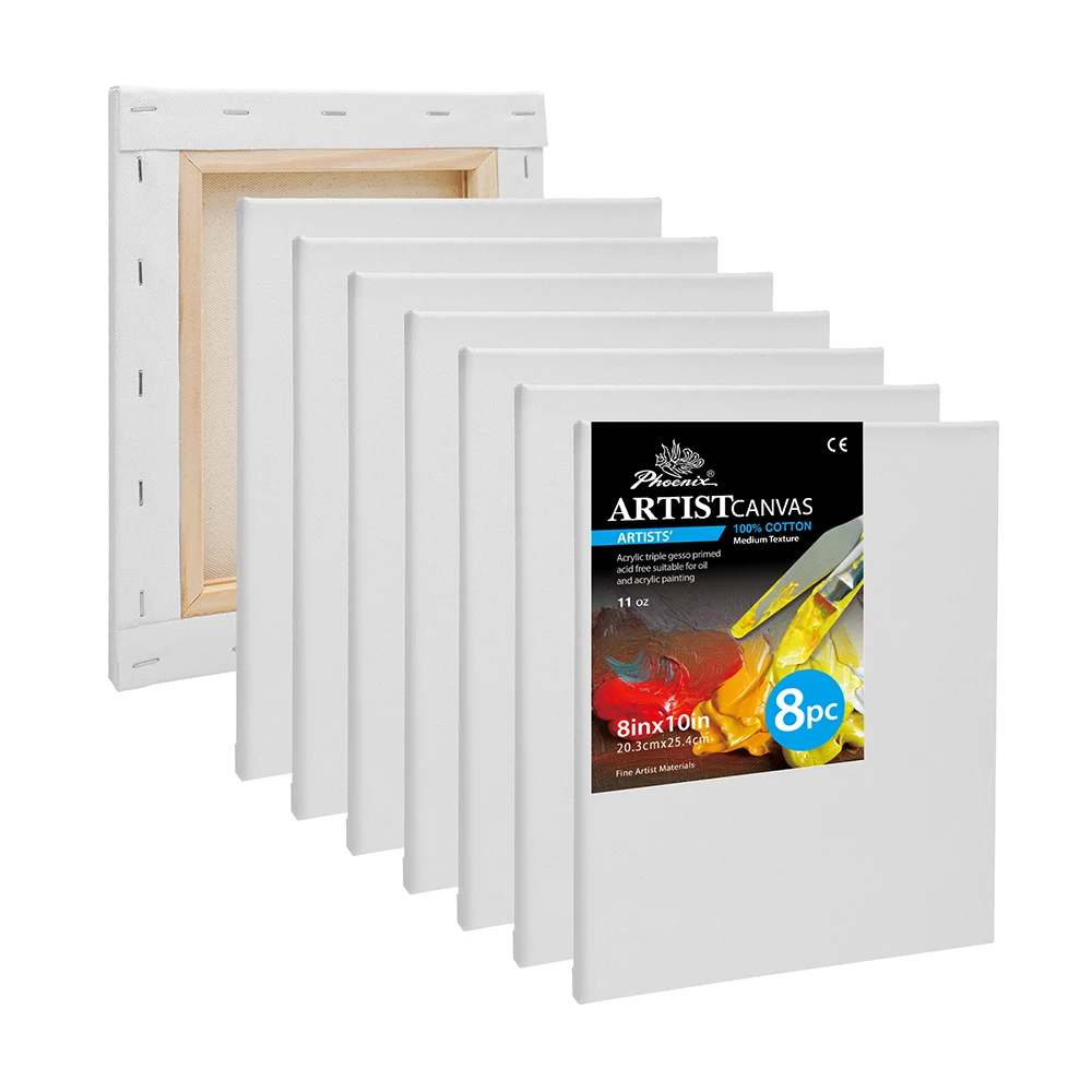 Phoenix Good Quality 380g Acid-free Oil Painting 8*10 Inch Custom Canvas Frame Blank