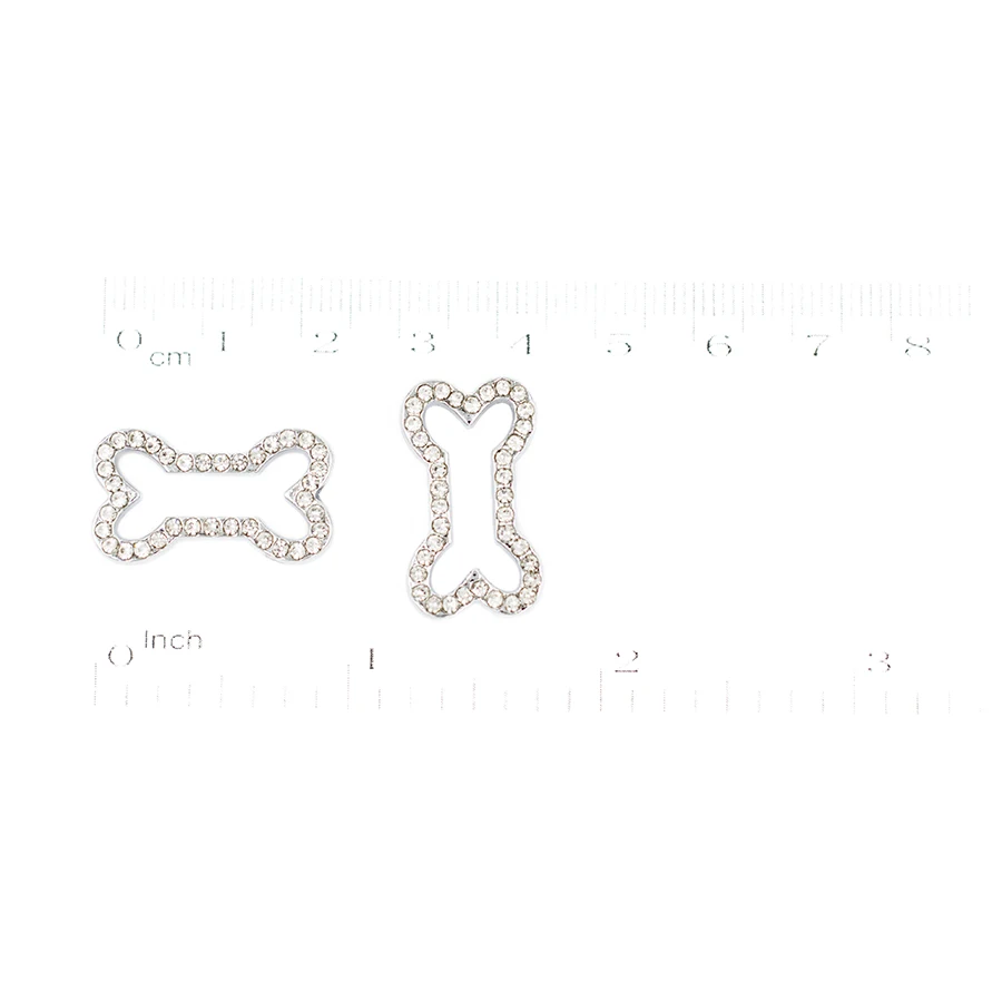 Wholesale 10mm Dog Bone Crystal Alloy Slider Charms  Beads For  Charm Bracelet Pet Collar DIY Jewelry Making