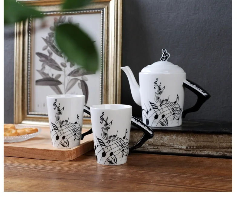 Music Score Water Cup Milk Coffee Gift Mugs 400ml New Ceramic Music Cup Mug Student Couple Guitar Musical Instrument Cup