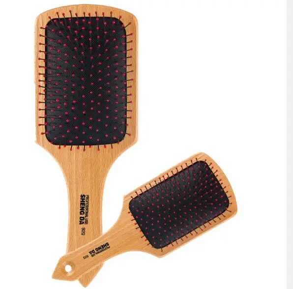 Custom Hot sale  blogger wooden big board hair comb hair scalp massage air cushion beech brush hair comb