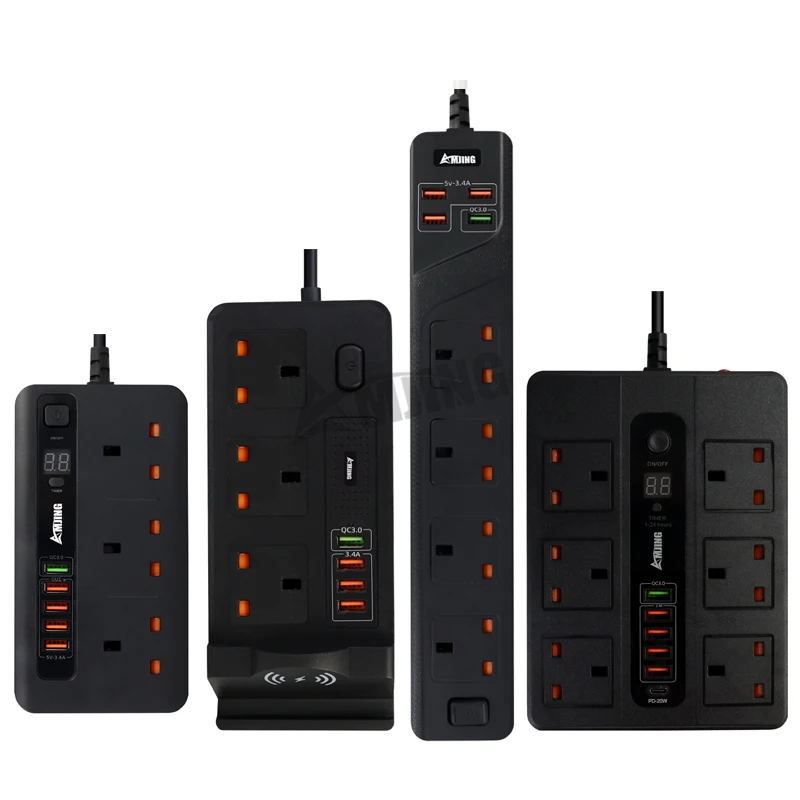 Hot Selling US UK EU Plug Power Strip Type c Extension Socket with