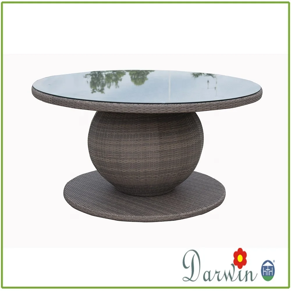 Wholesale patio wicker round discount rattan dining garden furniture for villa and for restaurant