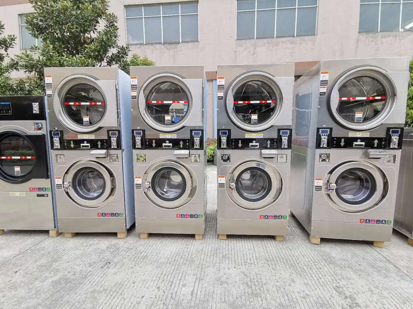 scan code commercial 22kg Laundromat washing and drying machine