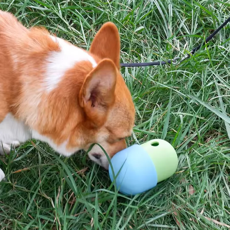 Interactive Pet Dog Toy Leaky Food Device Molar-Tooth Puzzle Ball Leaky Ball for Slow Feeding - Edible Grade Silicone Cat Toy