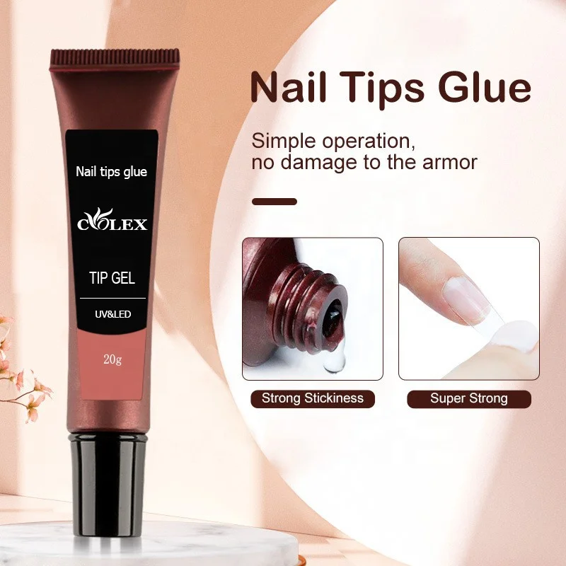 2022 New Product Gel Glue For Fingernail In Tube 20g Manufacturer Adhesive Sticky Gel Soft Nail Tips Gel