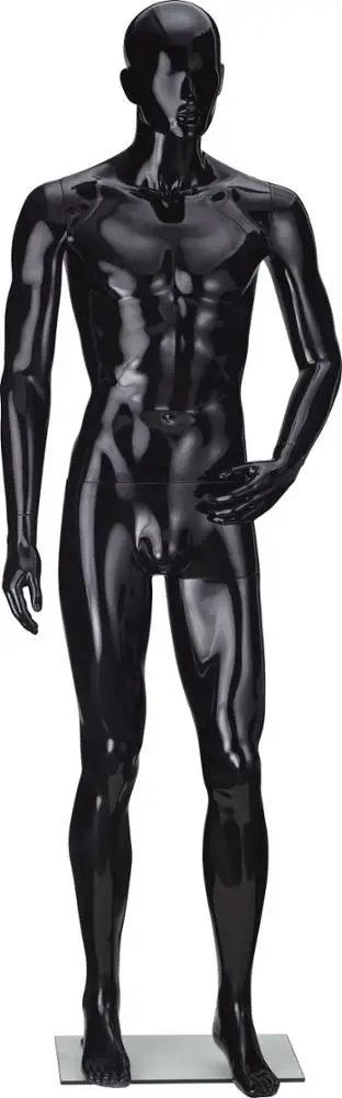 Прямая продажа с завода полный дизайн тела новый стиль яркий черный пластиковый манекен для мужчин
