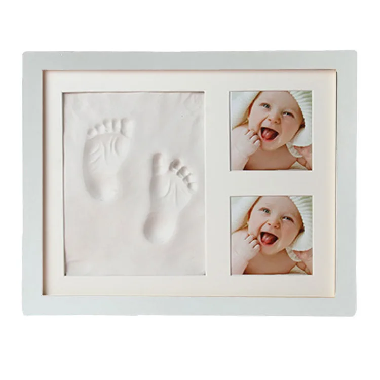 Wholesale Wood Baby Footprint Clay Baby Handprint and Footprint Makers Baby Frame Kit DIY Picture Frame