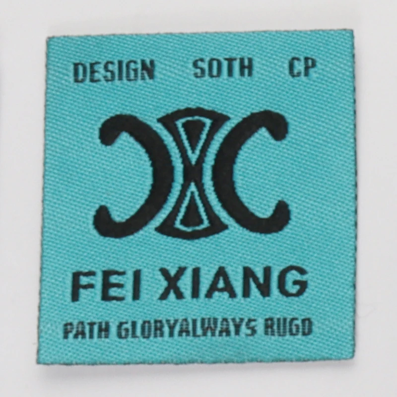 
Custom Garment brand Label End Folded And Center Folded Satin Fabric Clothing Woven Label 