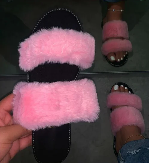 2022 удобные и недорогие летние тапочки высокого качества плюшевые розовые для женщин