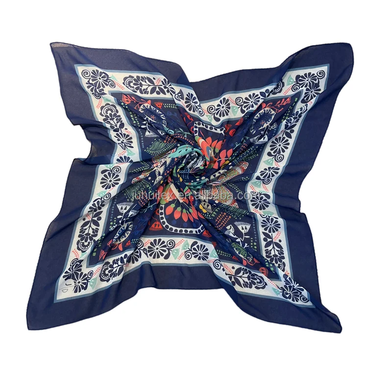 Оптовая продажа, Шелковый шифоновый шарф 80*80 см, Женский атласный шелковый шарф с цифровой печатью, шелковая бандана