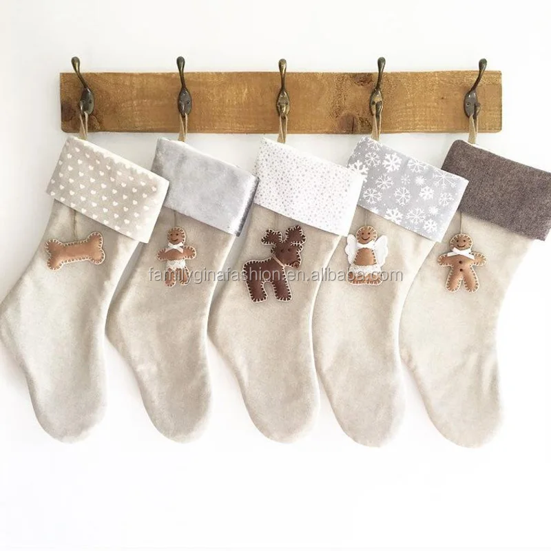 Wholesale Monogrammed Christmas Decoration Natural Christmas Pet Stockings