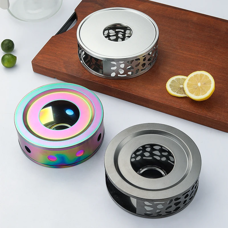 hot  Tea Pot Warmer Stainless Steel Tea Warmer with Tealight Holder silver multicolor black color
