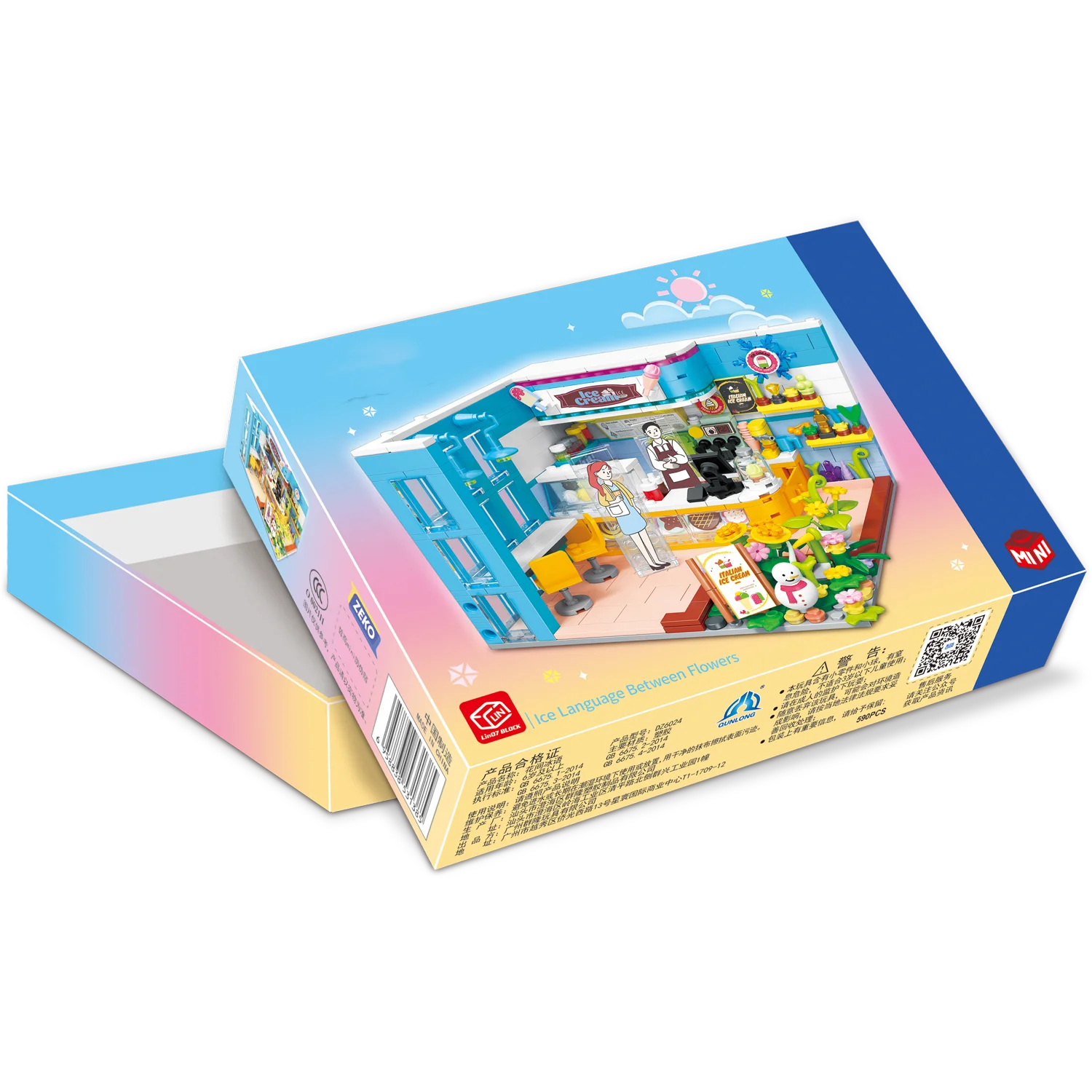 Hot Sales Mini Ice Cream Shop Building Block Toy Educational Toys Assembly Building Block for Children