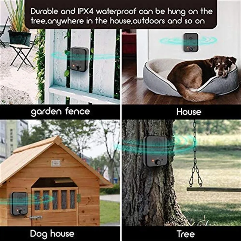 Dog Repeller USB Rechargeable Anti Barking Non-Irritating Ultrasonic Dog Repeller  For Multi-Breed Dogs