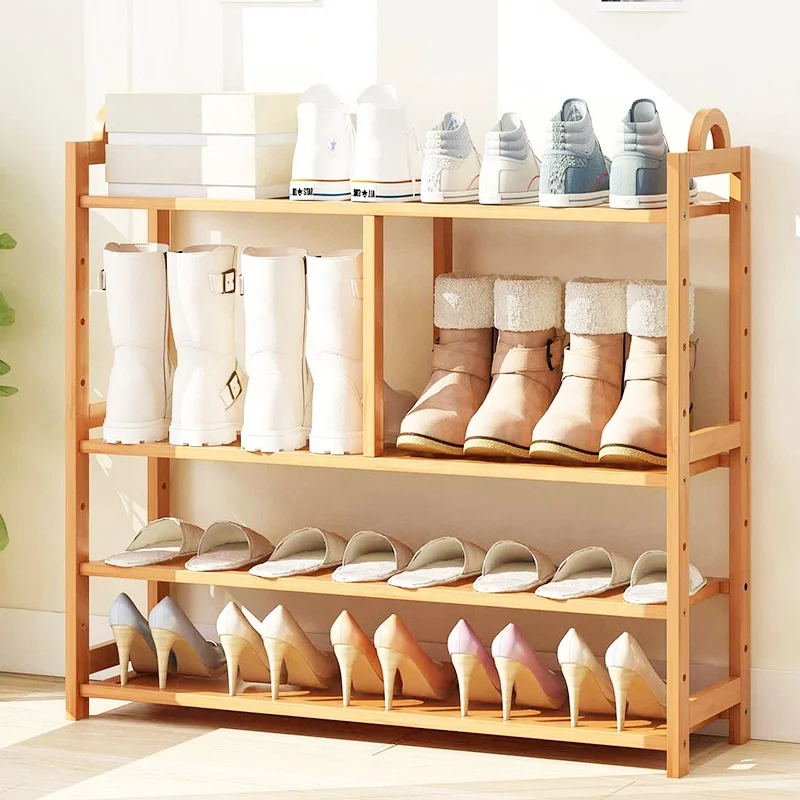 
Haichuan New style 6-Tier 2020 hot selling bamboo wooden shoe racks furniture shelf low factory price 