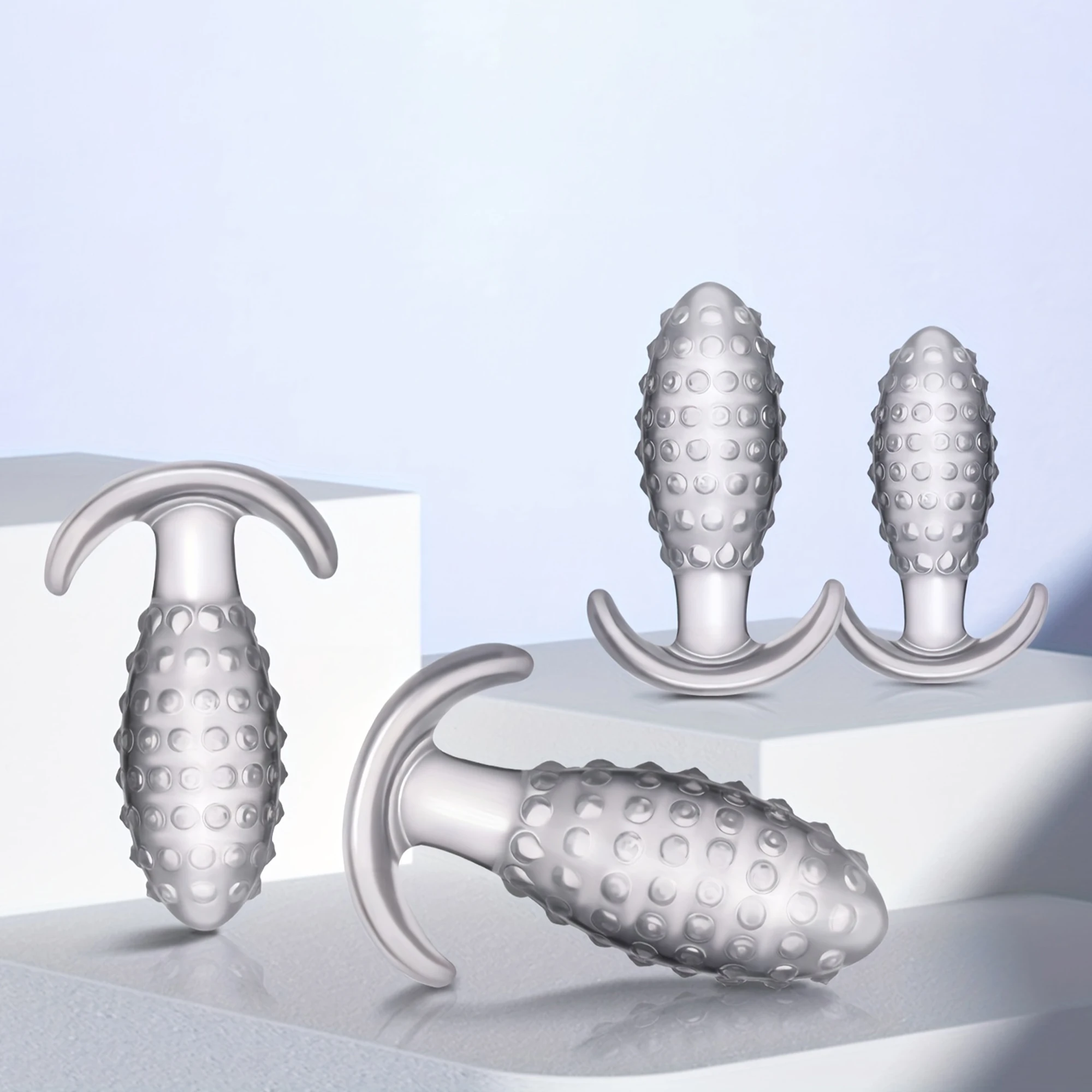 AAV Conical Glass 4 Differdnt Sizes Transparent Crystal Butt Plug G-Spot Stimulator Prostate Massager Vaginal Masturbation