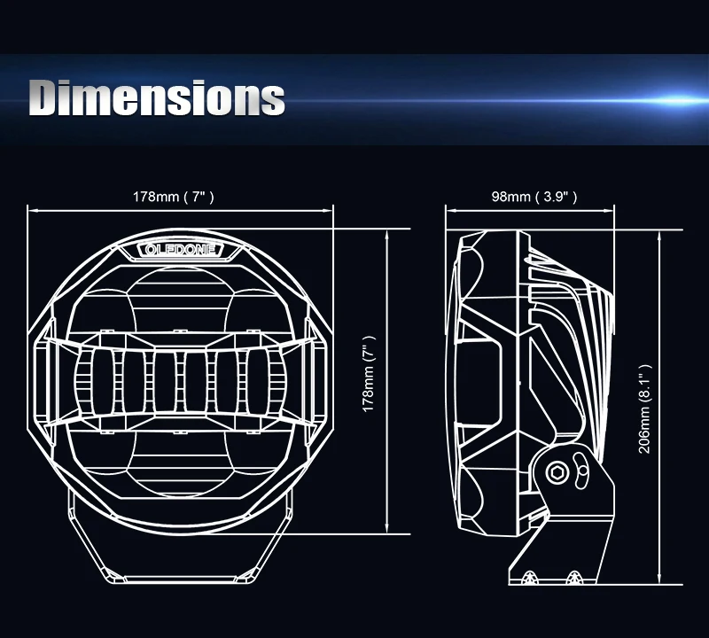 Oledone 100W 2021 NEW Emark LED Laser  Driving Light with Special Design