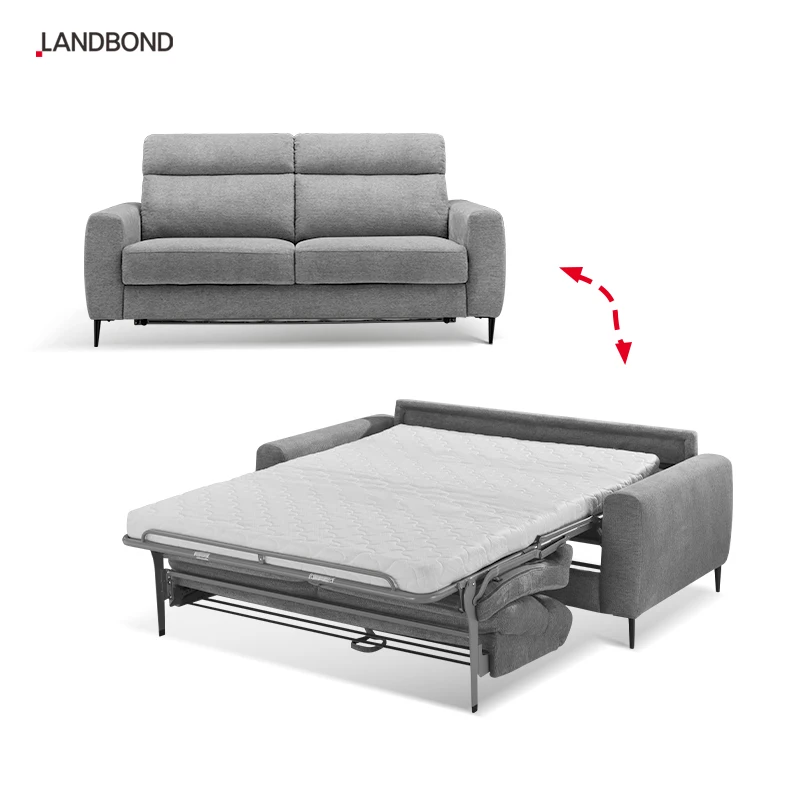 Foshan Factory Italy Fabric Sofa Bed with Mattress Fold Out 3 Seater Modern Living Room Sleep Sofa for Apartment and Hotel