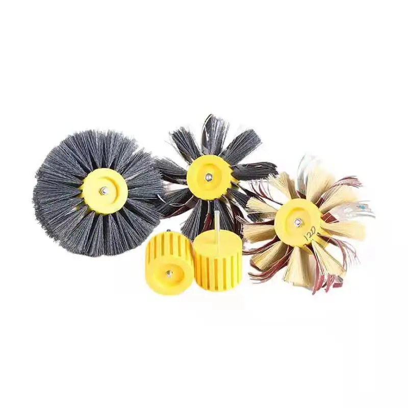 Sander Paper Tampico CNC Disc Sanding Brush Polishing Brush Wooden Wheels for Wood Furniture Working Surface Conditioning Tool