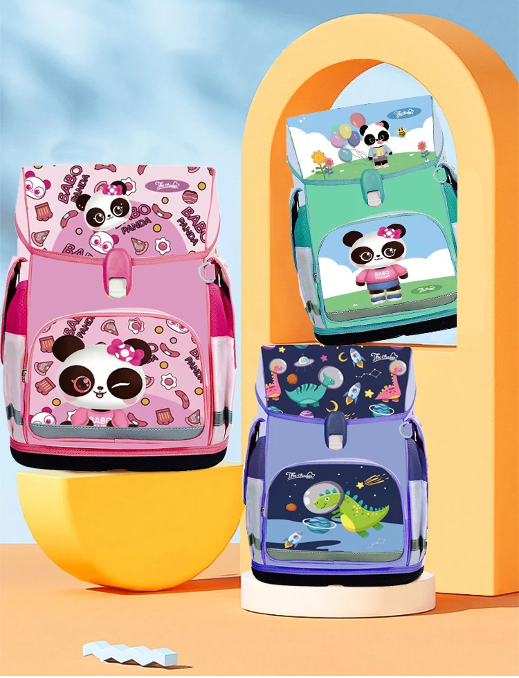 Custom Large Capacity Waterproof Kids Backpack with Colorful Pink & Cartoon Pattern Unisex Design for Teen Girls and Students