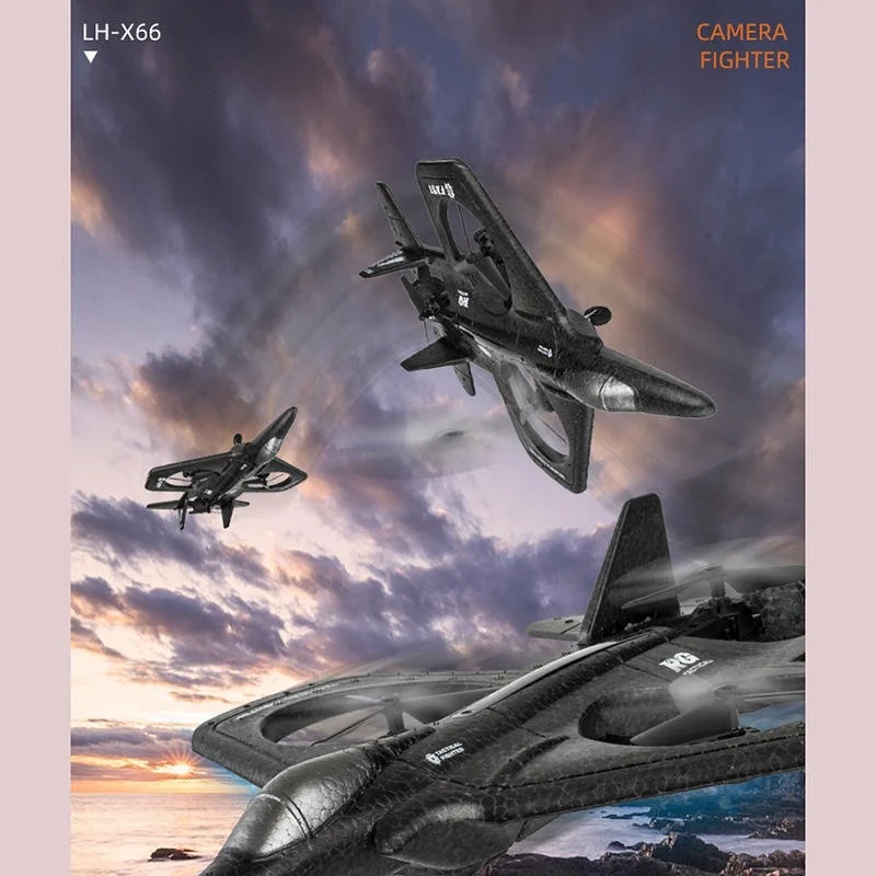 LH-X66WF Four-Axis Fighter Photography Aircraft FPV RC Planes Drift Remote Control Drone With 480P Camera