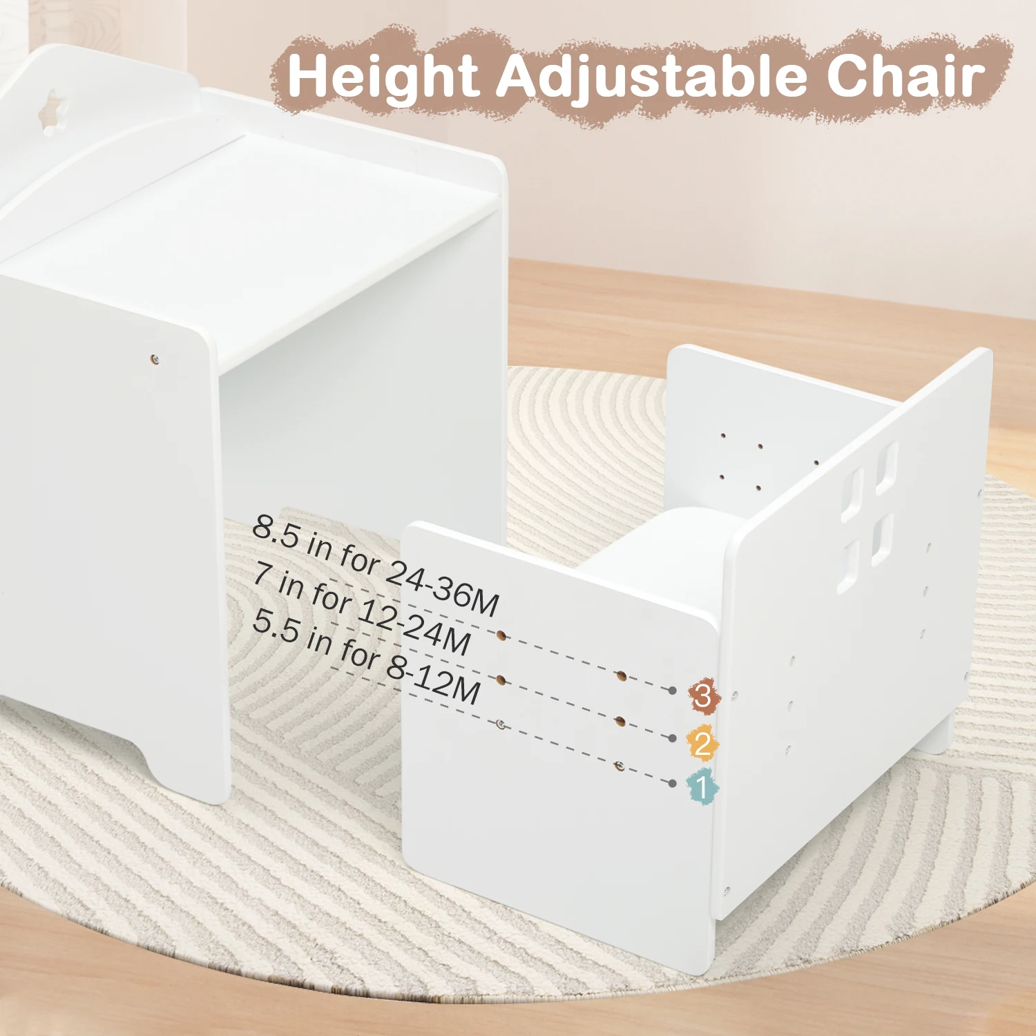 Tiktok Hot Wood Baby Table And Kids Chair White Children Furniture Sets Wooden Weaning Table