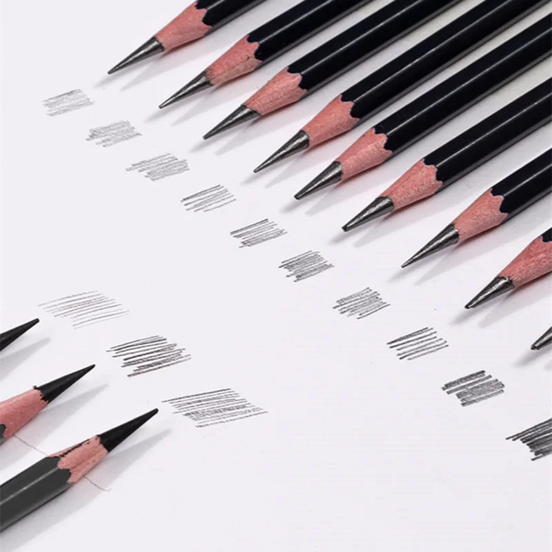 Maries Professional Sketch Pencils Drawing HB 2H B 2B 3B 4B 5B 6B 7B 8B 10B 12B 14B Hard Medium Soft Charcoal Art Stationery