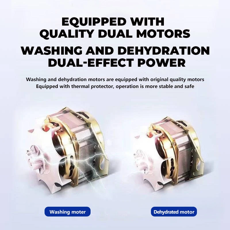 Large Capacity Twin Tub Semi-Auto Quick Drying Washing Machine English Operating Home Use with 1 Year Warranty for Hotels