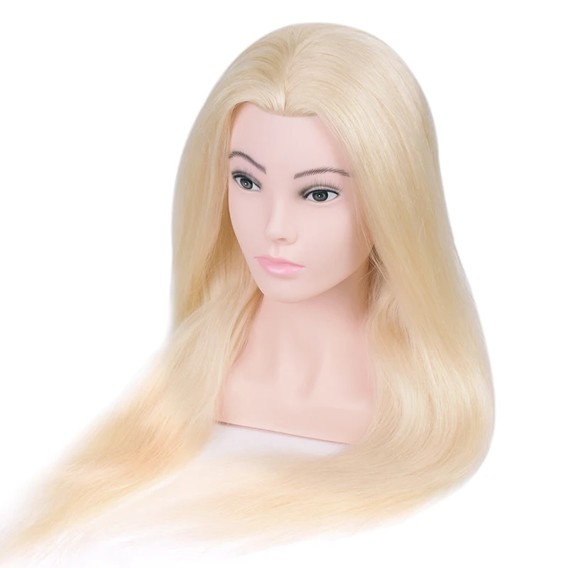 Professional Hairdressing Styling makeup Training Head 613# Blond Color  Real human Hair Salon Mannequin Head