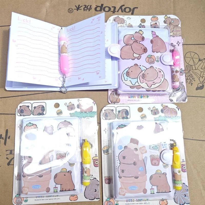Kawaii Capybara мультяшная Обложка из полиуретана мини-книжка с листьями дневник блокнот школьная канцелярия подарок для детей