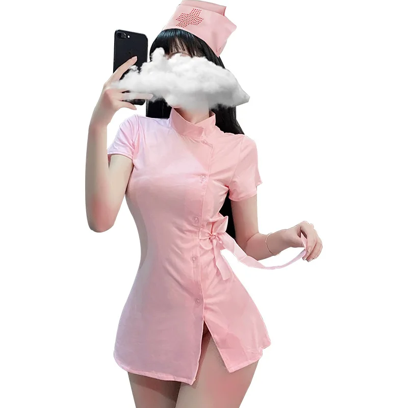 
Halloween Sexy Costumes Cosplay Lingerie Dress Seduction Hip   Length Corset With Cute Character Sexy Nurse suit  (1600109002028)