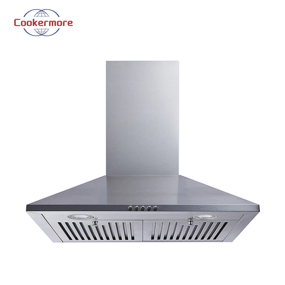 Resilient construction smoke kitchen chimney stainless steel extractor hood  cooker extractor pyramid range hood