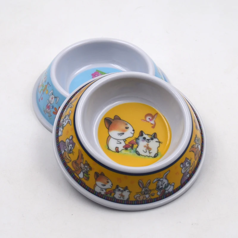 Yellow blue rabbit little squirrel design cute cat bowl dog bowl pet bowl