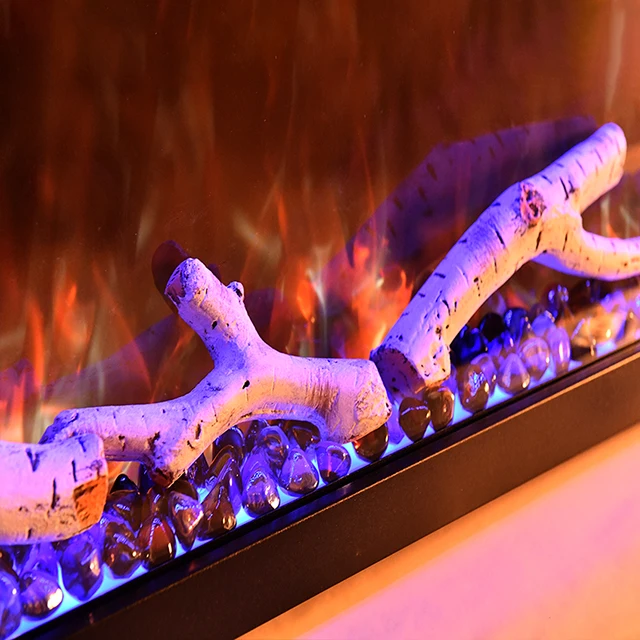 Modern Decorative Indoor Electrical Fire Place 3D Flame Fireplace Remote Control LED Light Electric Fireplace