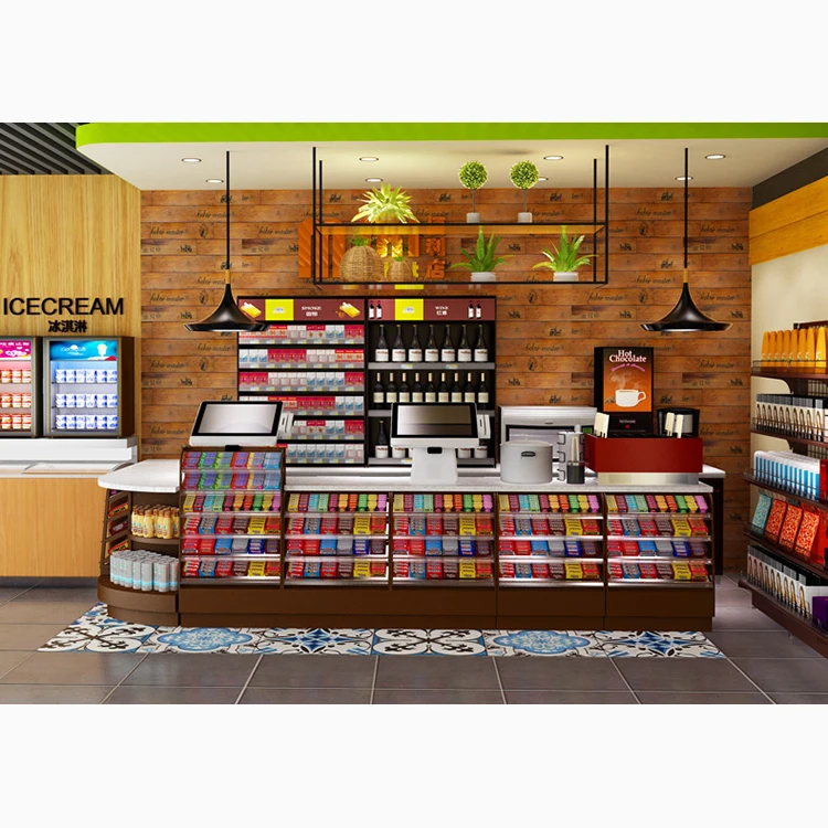 Factory price Small retail supermarket checkout counter for sale cashier desk