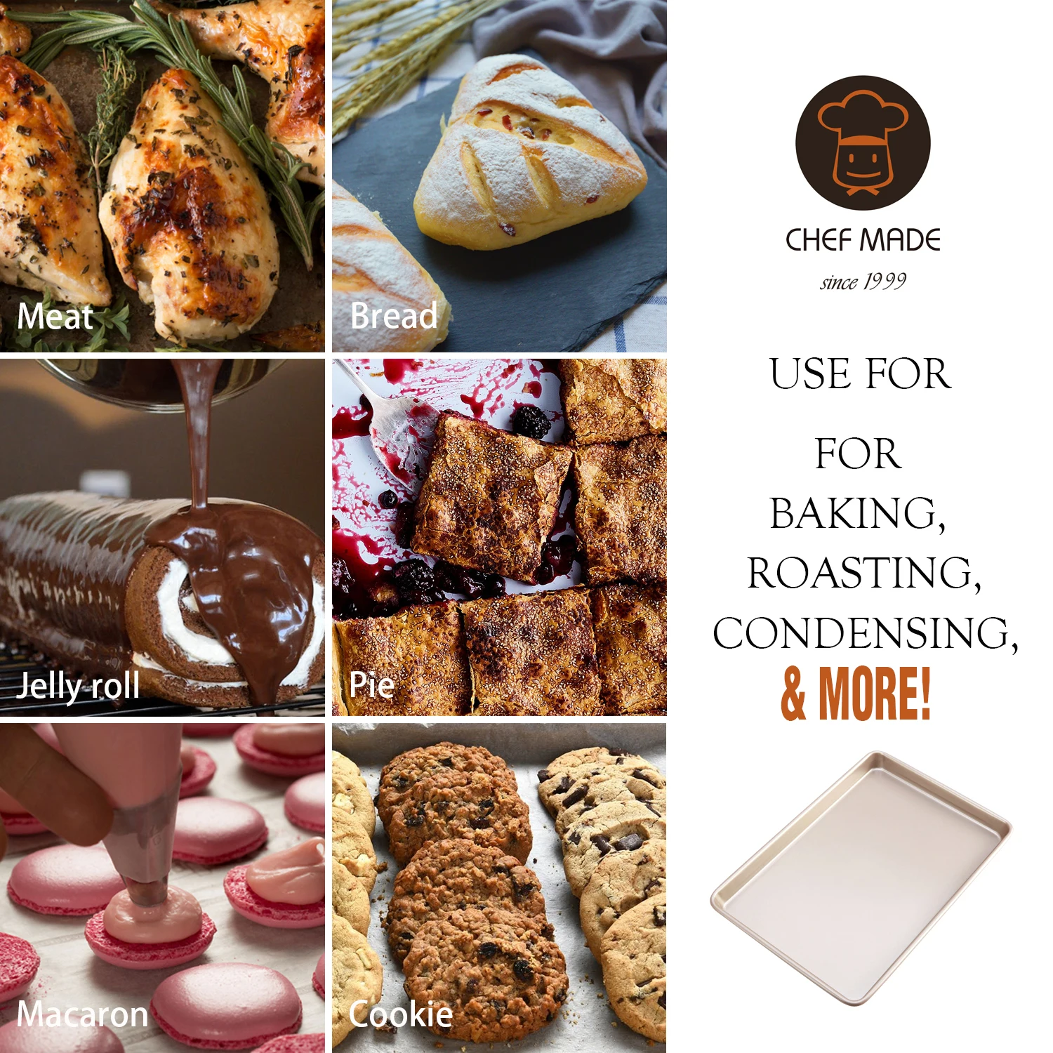 
New Product Promotion Wholesale Shallow Rectangular Cookie Baking Sheet 