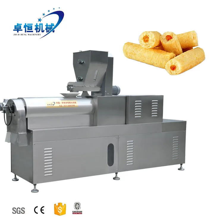extrusion corn flex instant puff crunch cereal snacks food extruding machines process plant producing line