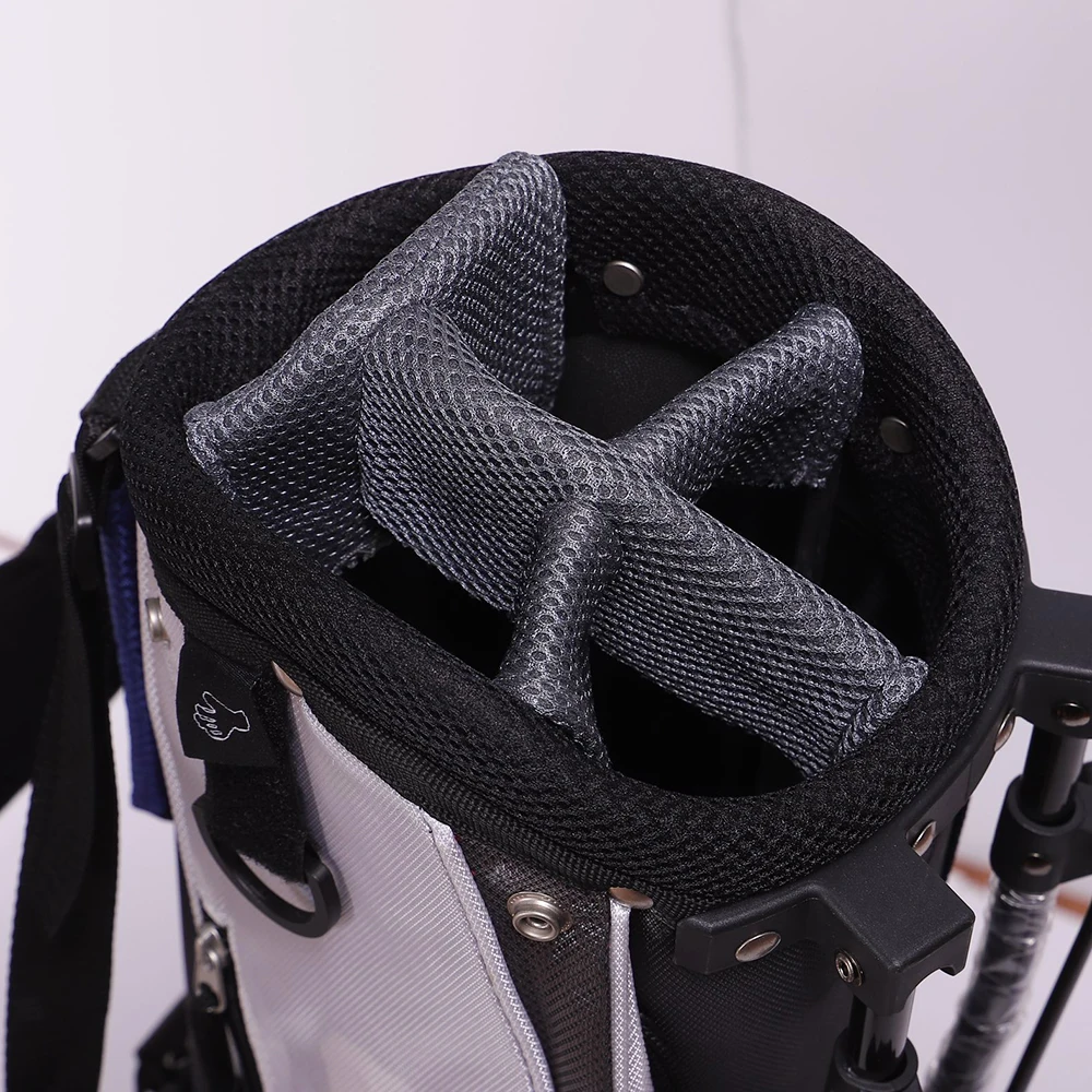 Customized Mini Golf Stand Bag Lightweight Leather and PU Golf Bag with 5 Dividers Durable Zipper Pocket for Kids