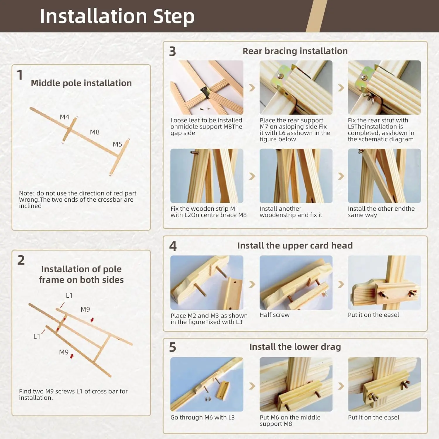150cm Artist Painter Tripod Wooden Easel Stand for Art Craft Display