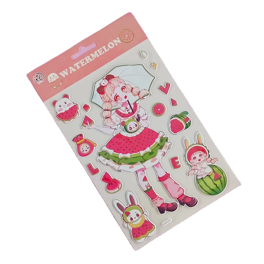 Cute Watermelon PVC Vinyl Stickers Fashion Girl Puffy Foam Decals