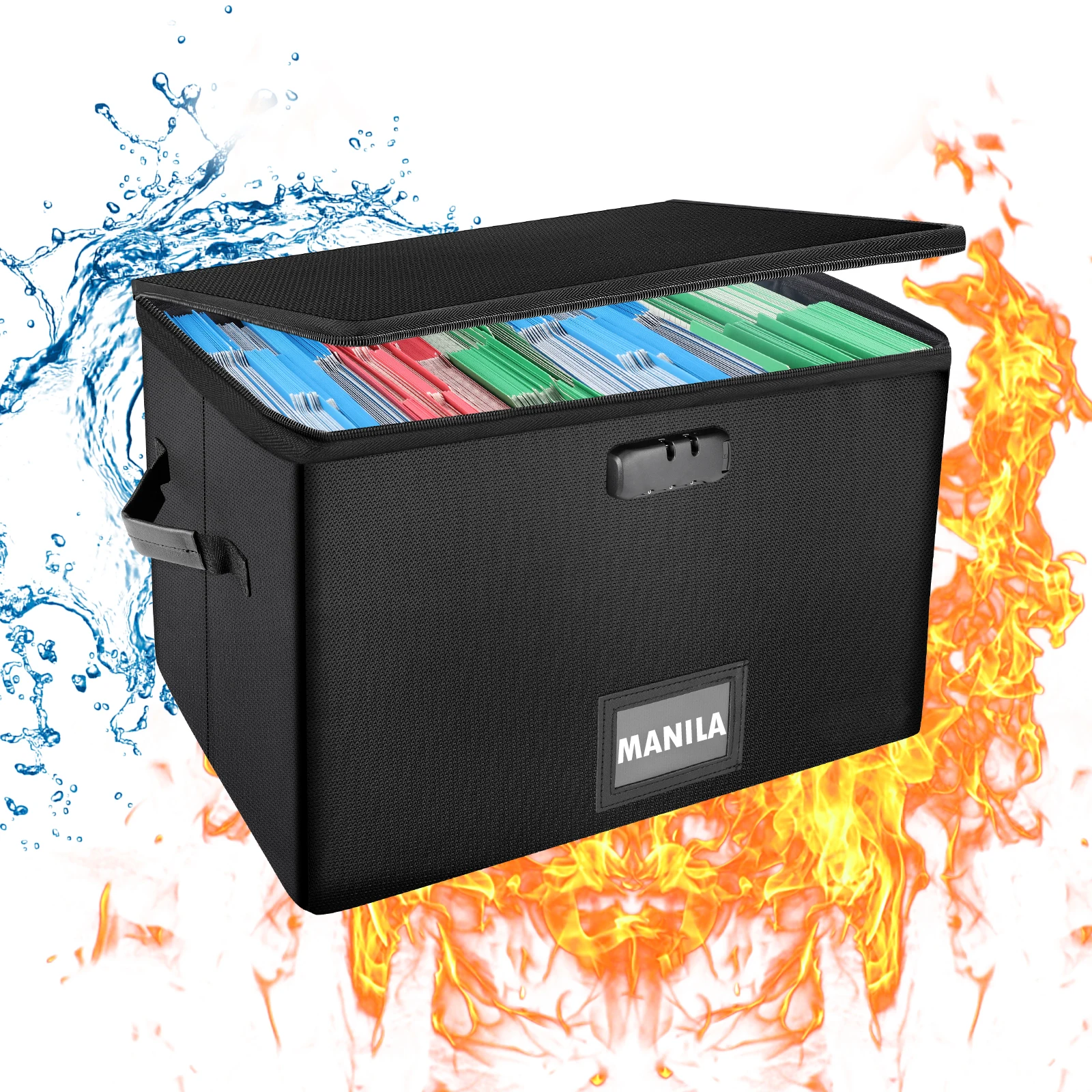 Rigid Fireproof File Organizer Box Storage File Case Boxes