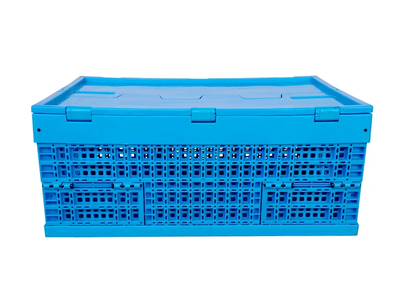 ENLIGHTENING-PLAST Customised Plastic Foldable Container Box with Lid, Sale Folding Closed Stable Plastic Moving Crates