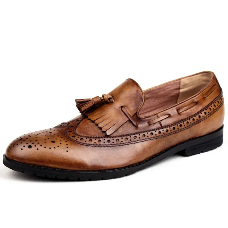 Soft Comfortable Genuine Leather Men Shoes Dress Loafer Shoe Soles